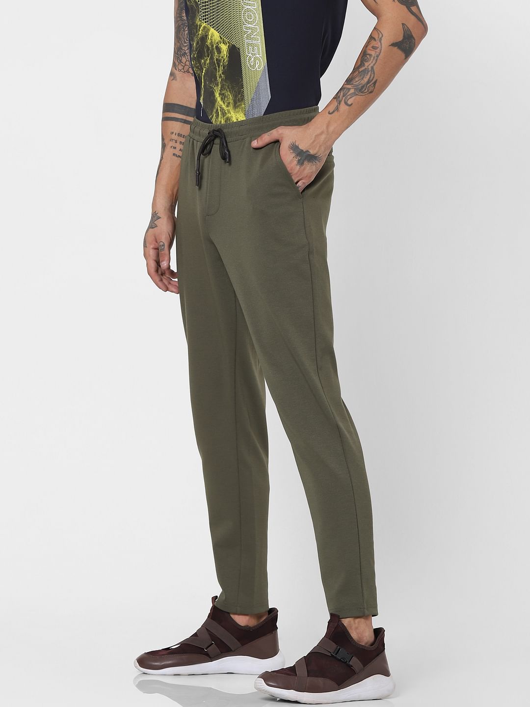 Olive Green Mid Rise Sweatpants
