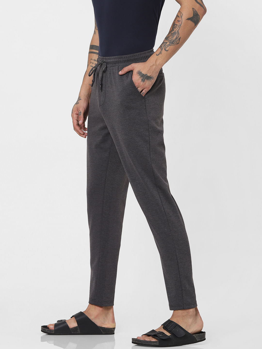 Grey Mid Rise Sweatpants