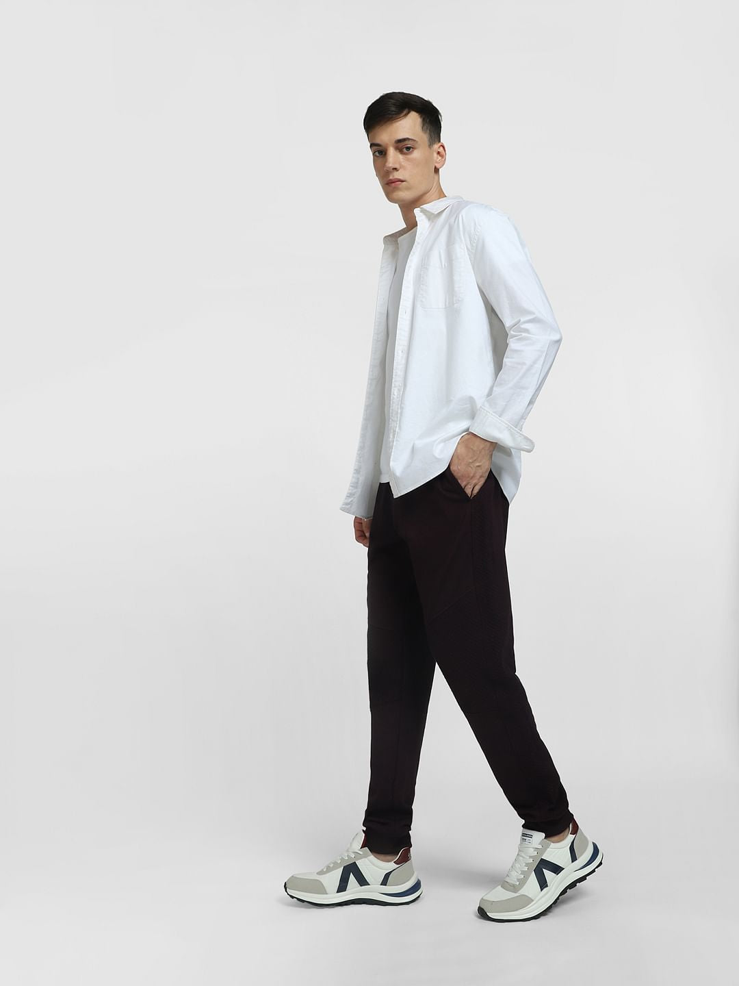 Burgundy Mid Rise Drawstring Co-ord Sweatpants - S