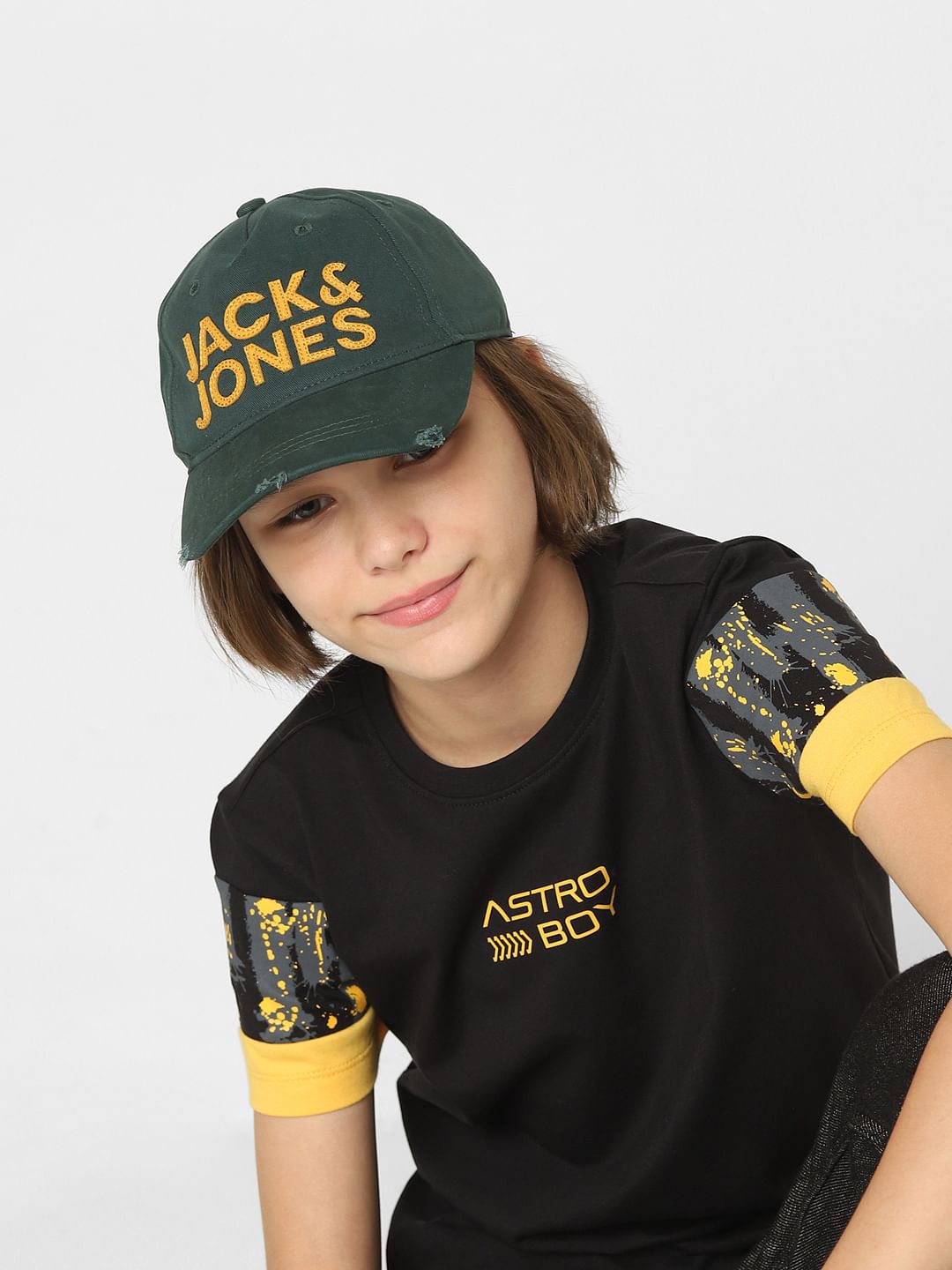 Boys Green Logo Print Baseball Cap - S