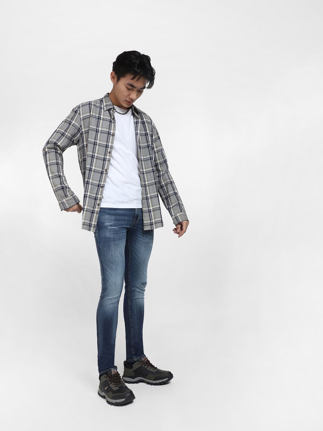 Blue Low Rise Washed Liam Skinny Jeans - 28/30