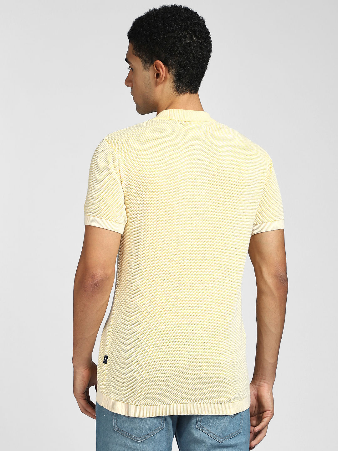 Yellow Knitted Polo T-shirt