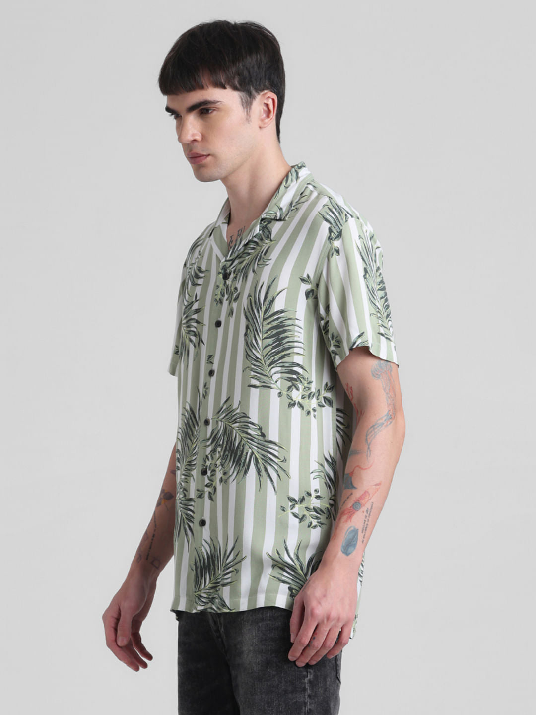 Green Striped Resort Shirt