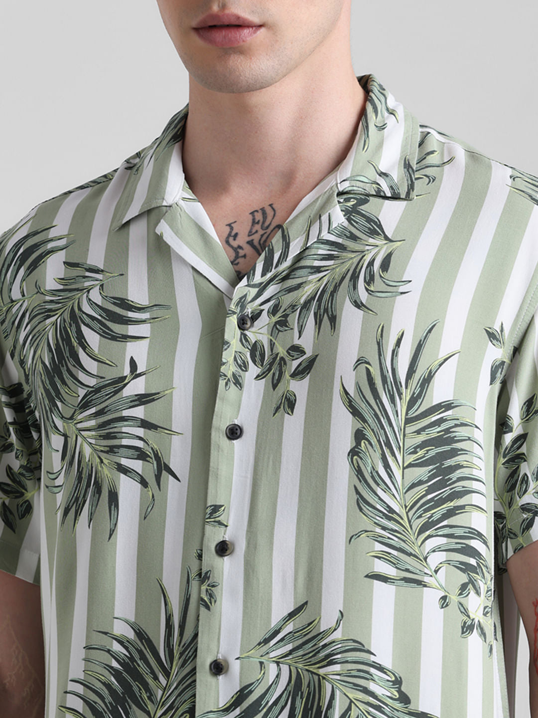 Green Striped Resort Shirt