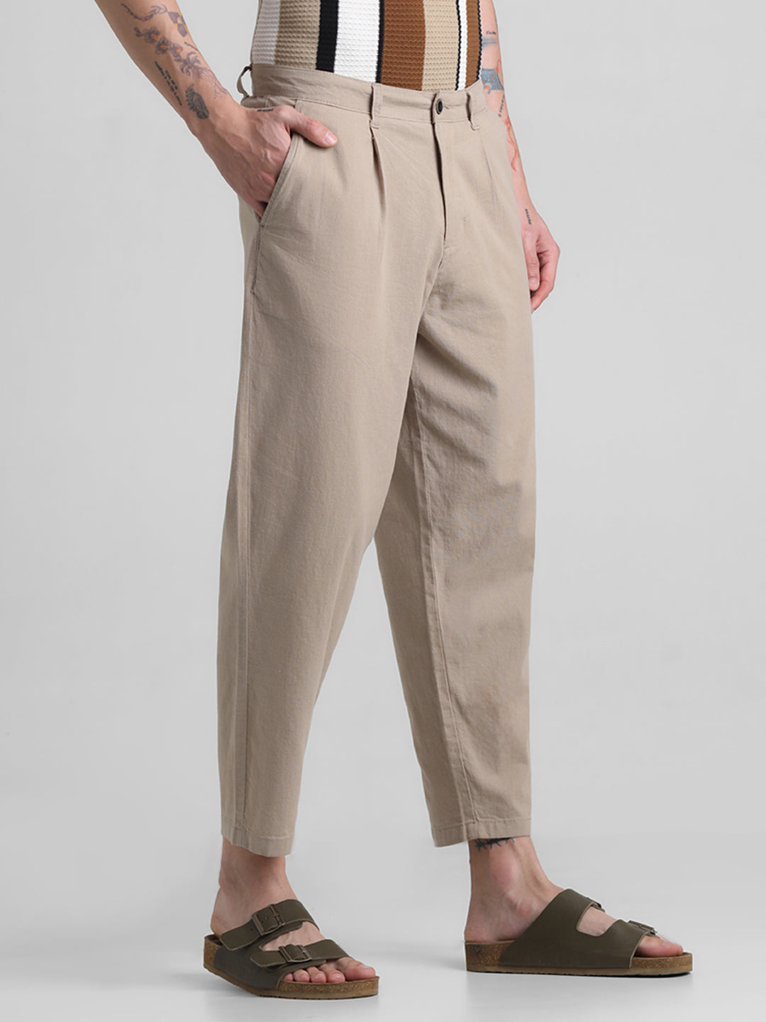 Jack & Jones Khaki Regular fit Stretch Pants