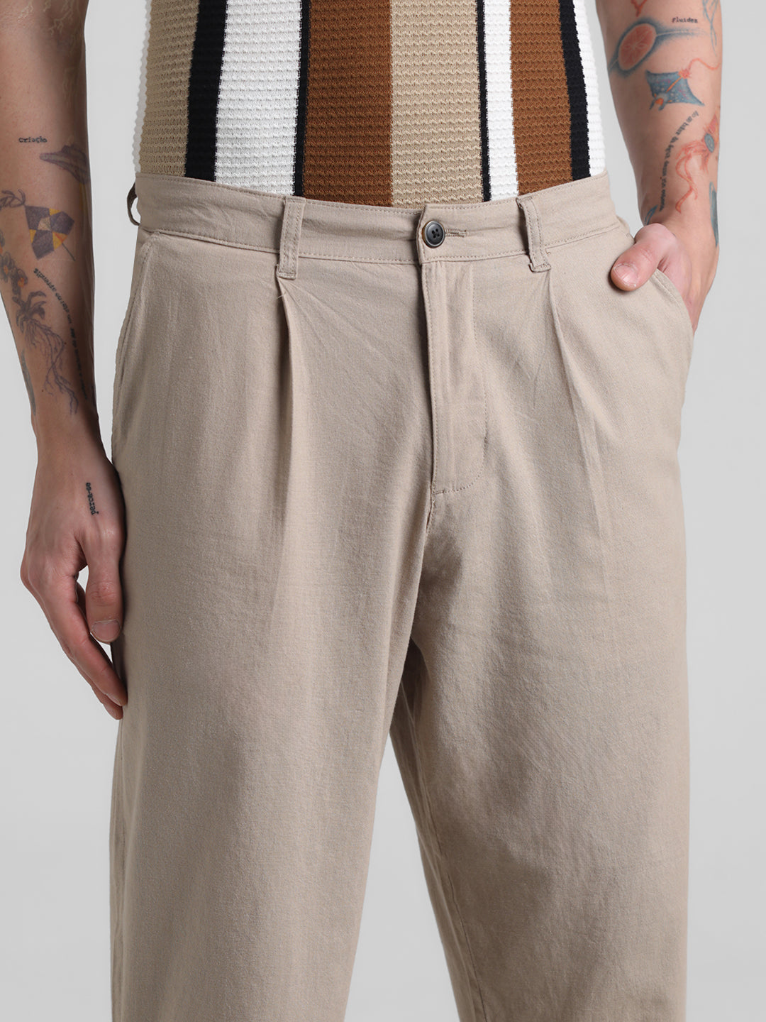 Jack & Jones Khaki Regular fit Stretch Pants