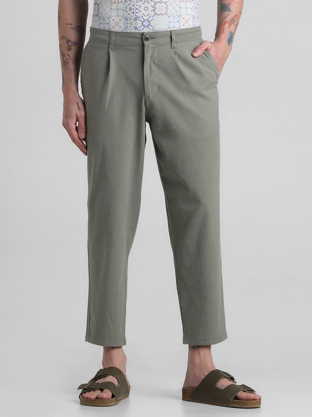 Jack & Jones Green Regular fit Stretch Pants