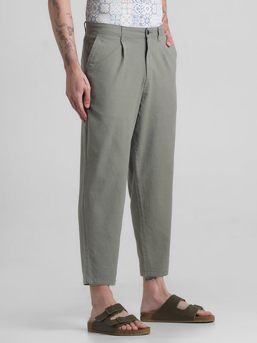 Jack & Jones Green Regular fit Stretch Pants