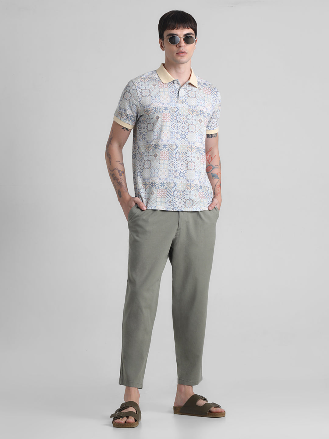 Jack & Jones Green Regular fit Stretch Pants