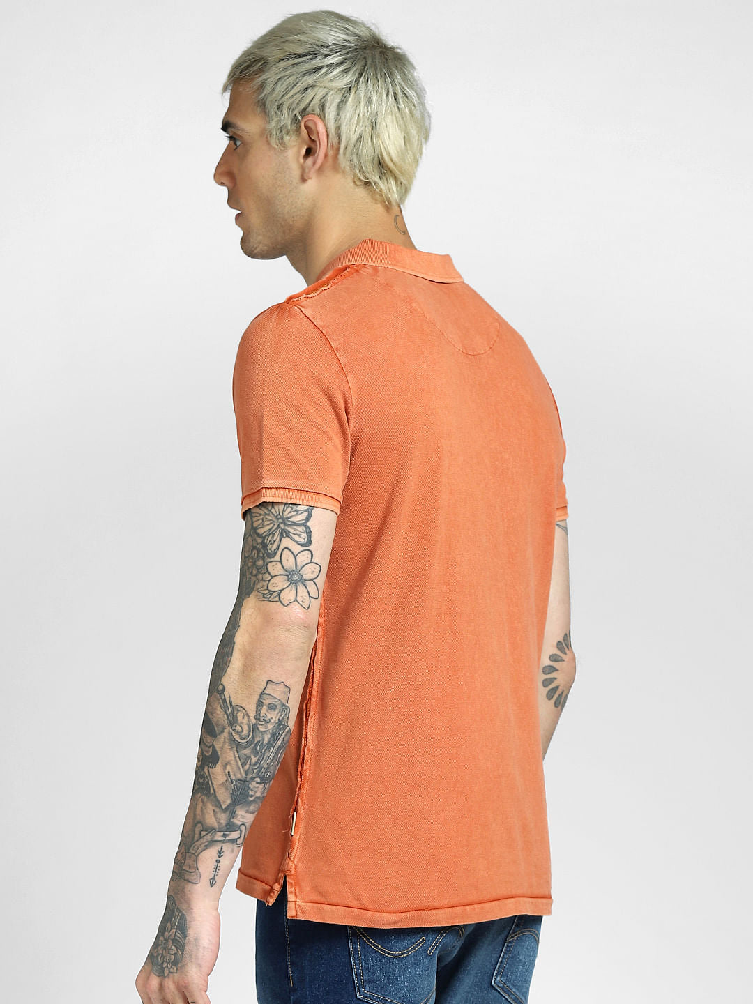 Orange Polo Neck T-shirt