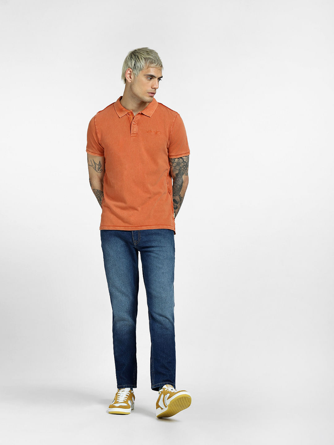 Orange Polo Neck T-shirt