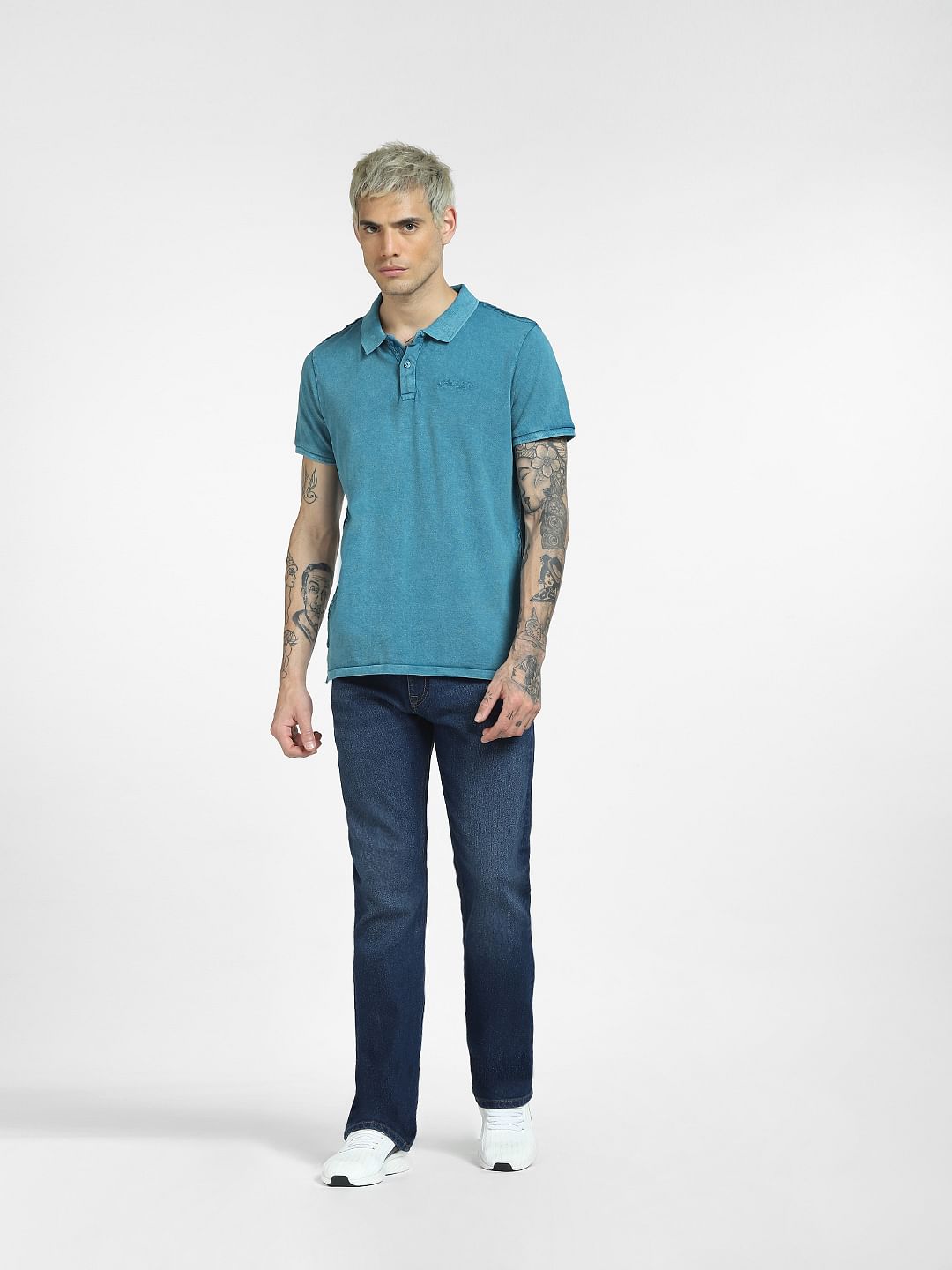 Blue Polo Neck T-shirt