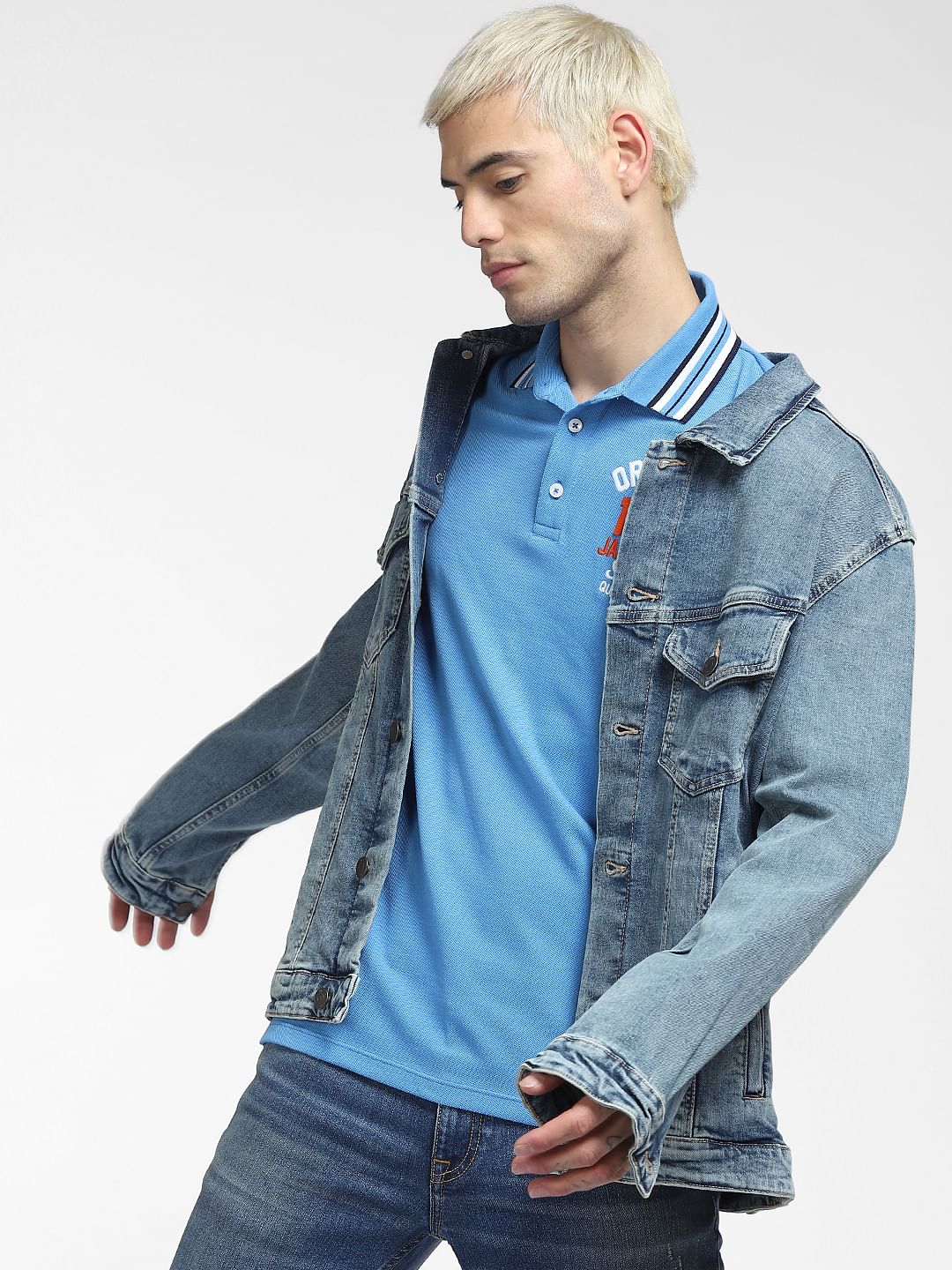 Blue Polo Neck T-shirt - S
