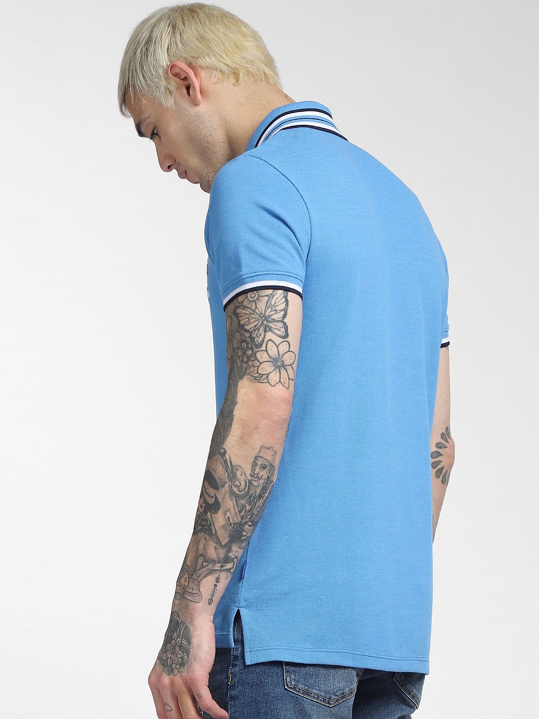 Blue Polo Neck T-shirt