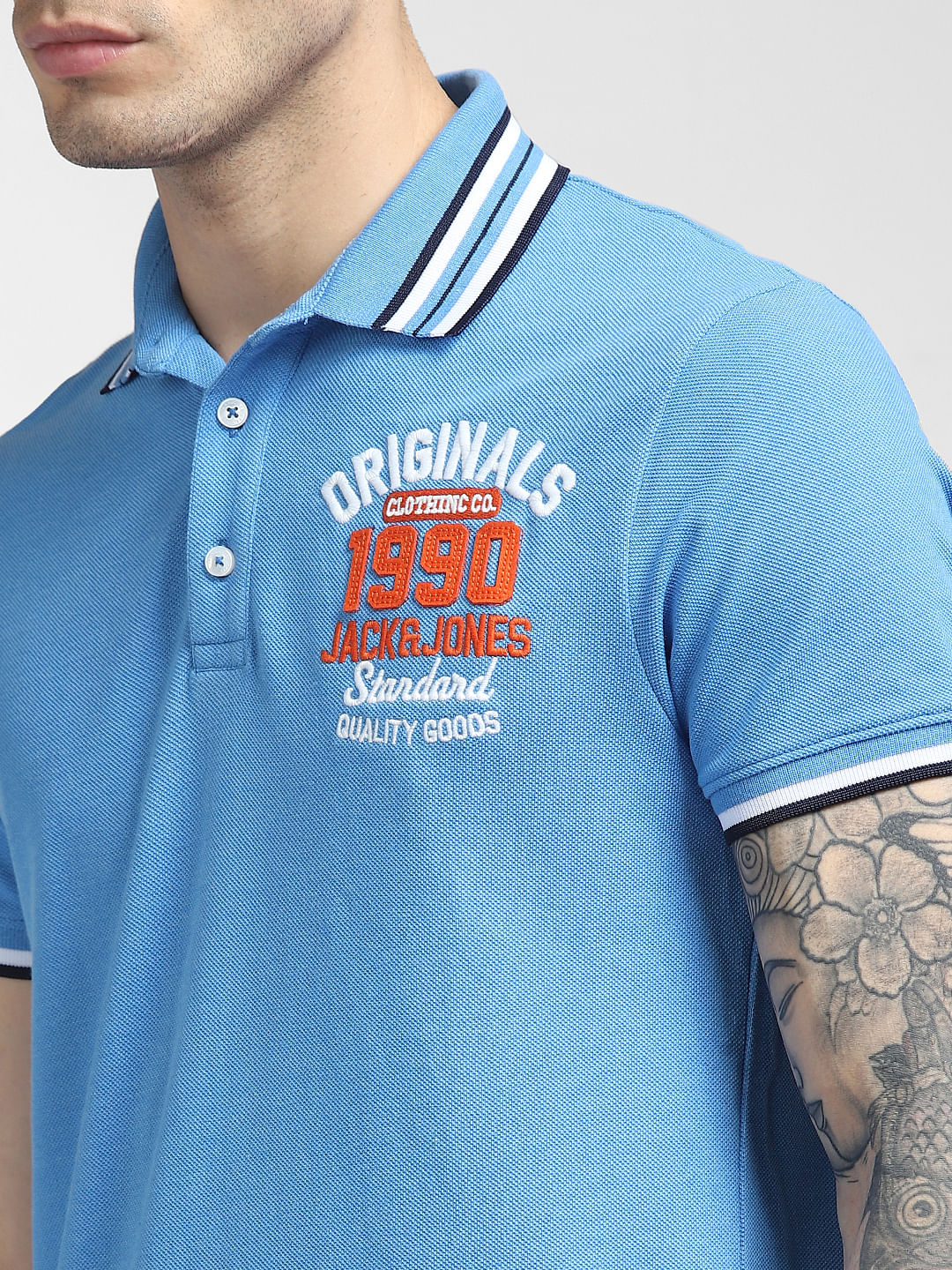Blue Polo Neck T-shirt