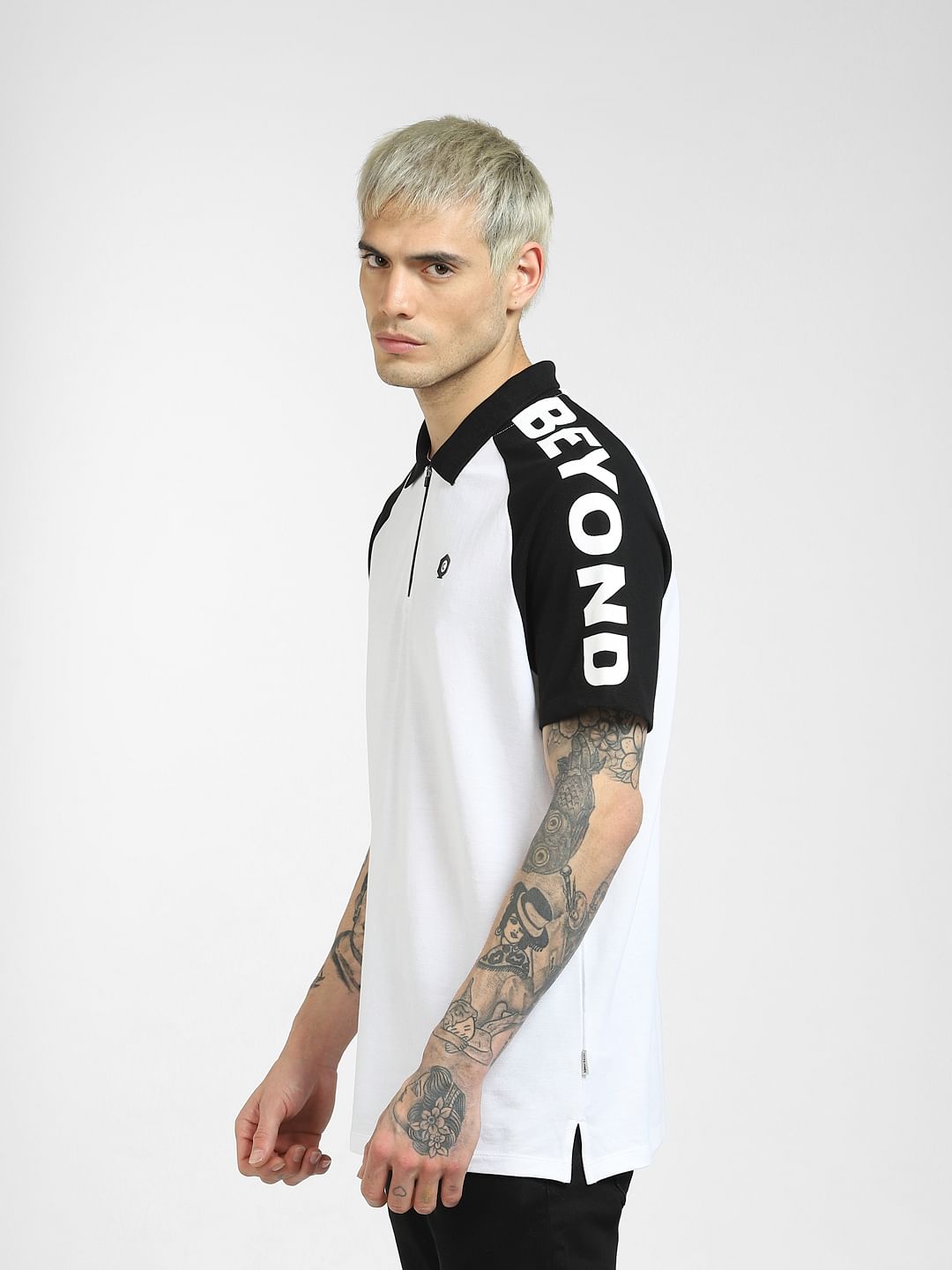 White Polo Neck T-shirt