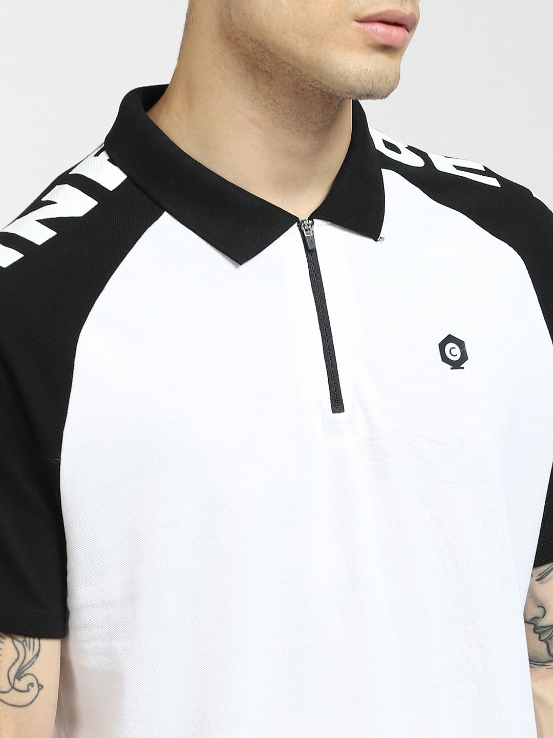 White Polo Neck T-shirt