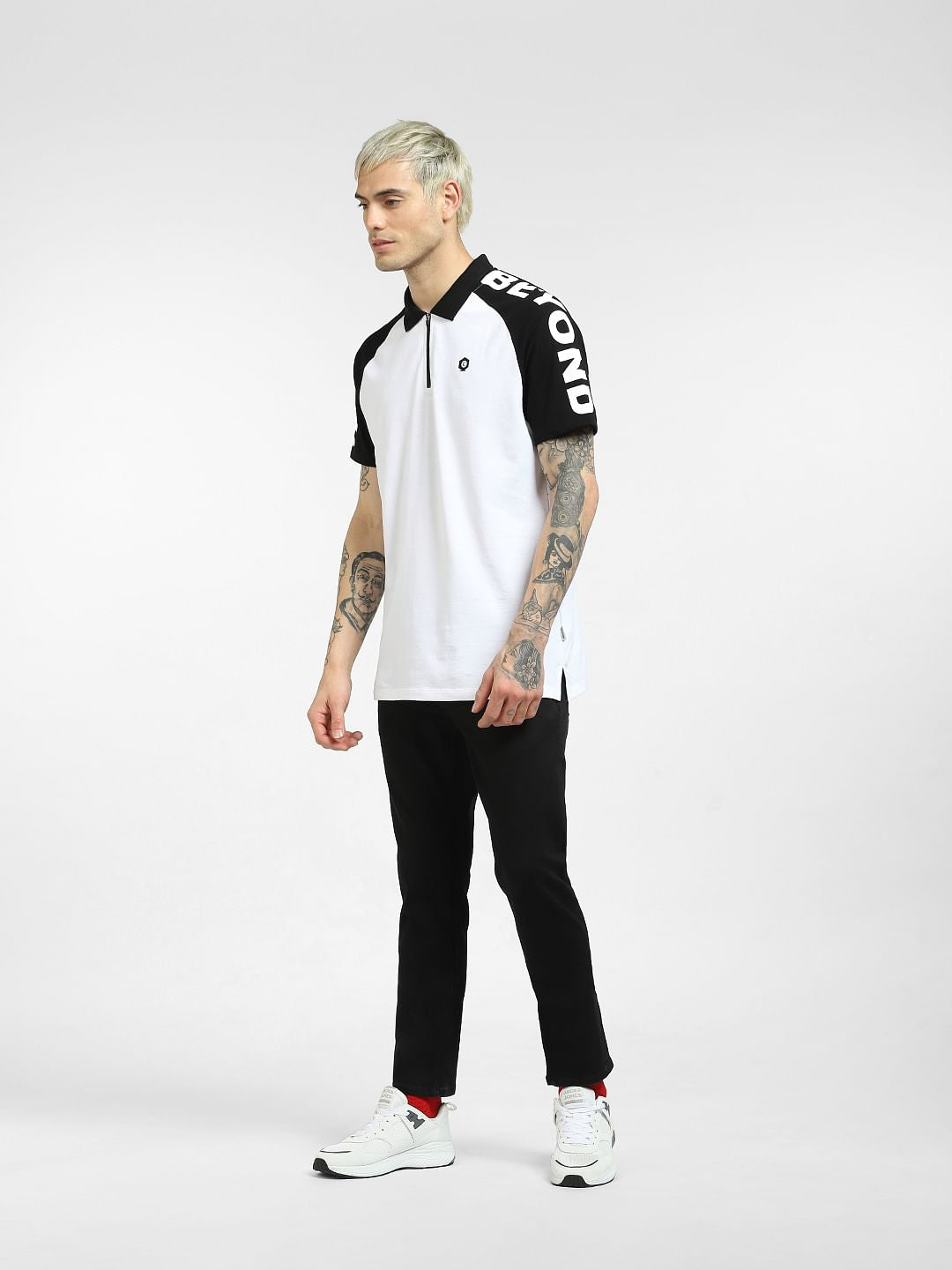 White Polo Neck T-shirt