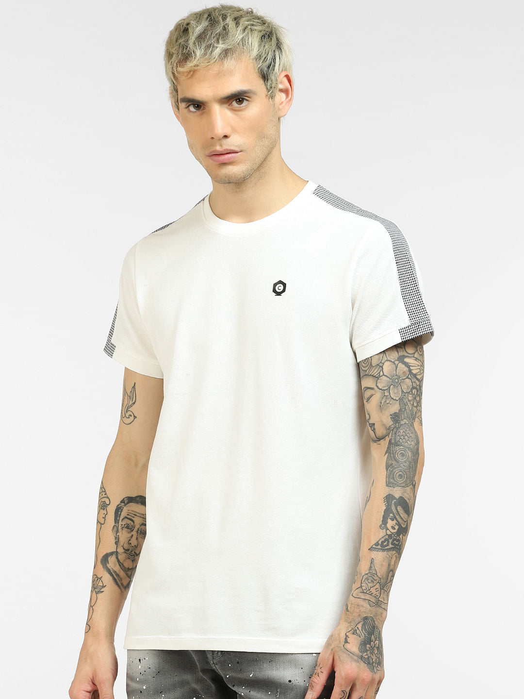 White Printed Crew Neck T-shirt