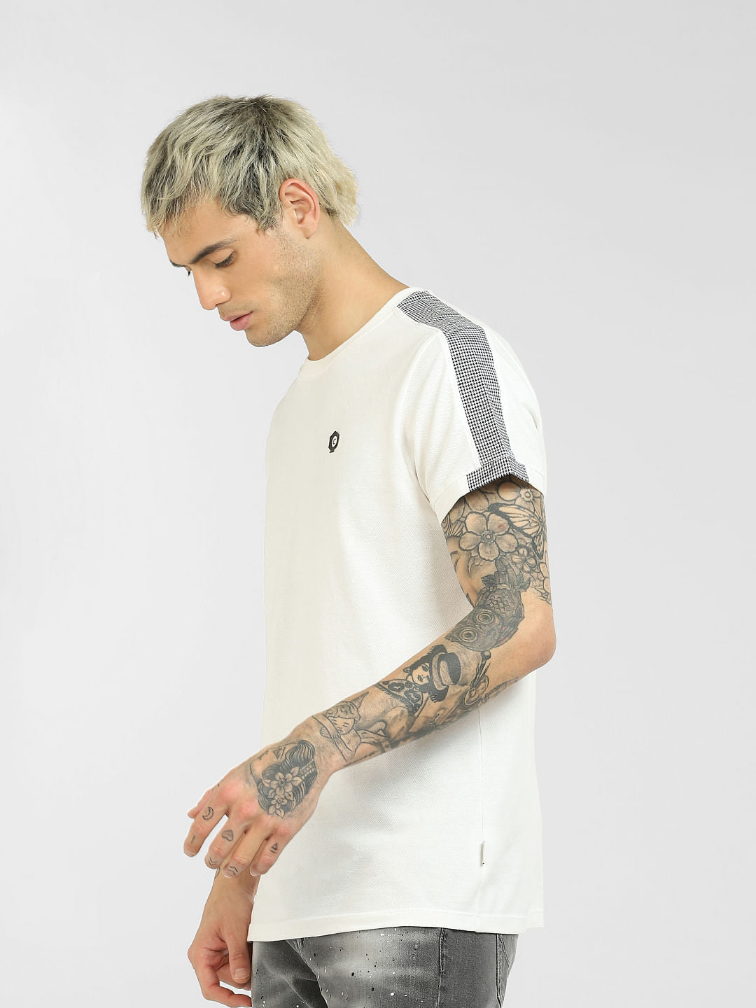 White Printed Crew Neck T-shirt