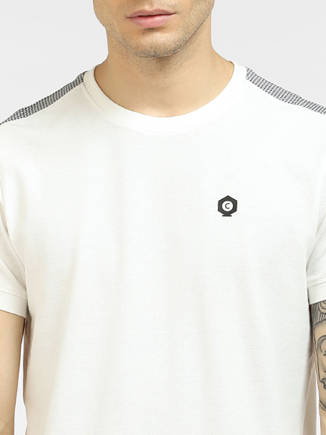 White Printed Crew Neck T-shirt