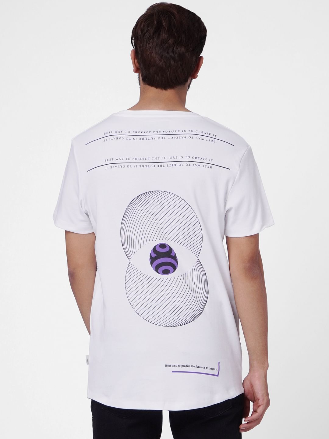 White Graphic Print Crew Neck T-shirt