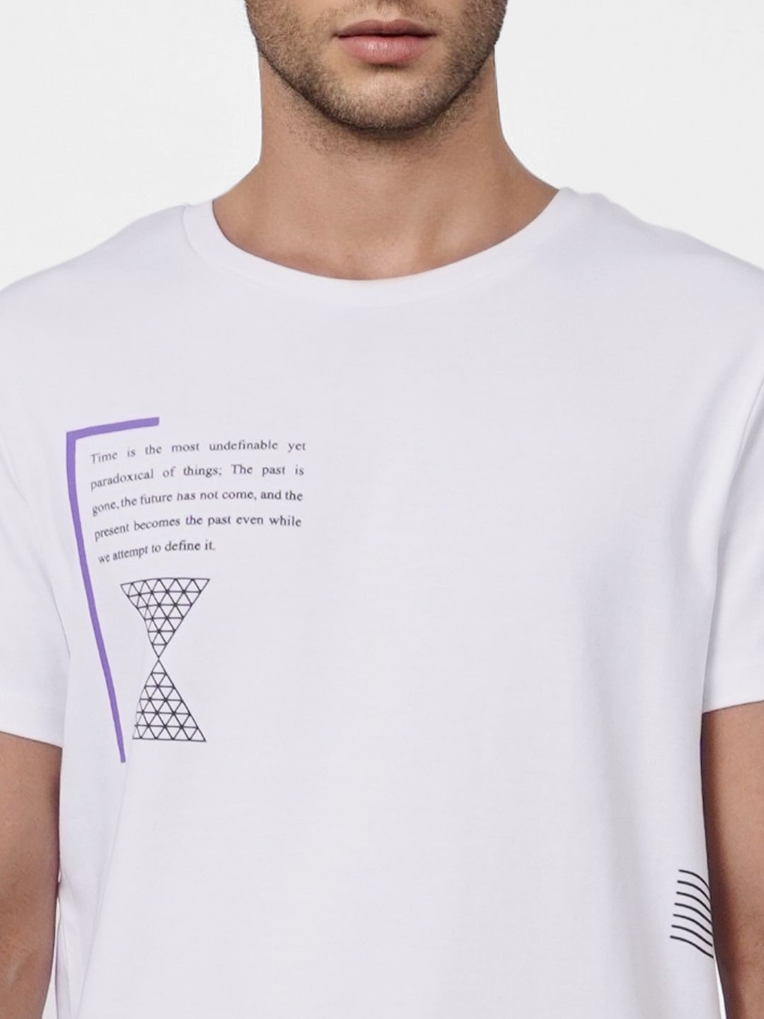 White Graphic Print Crew Neck T-shirt