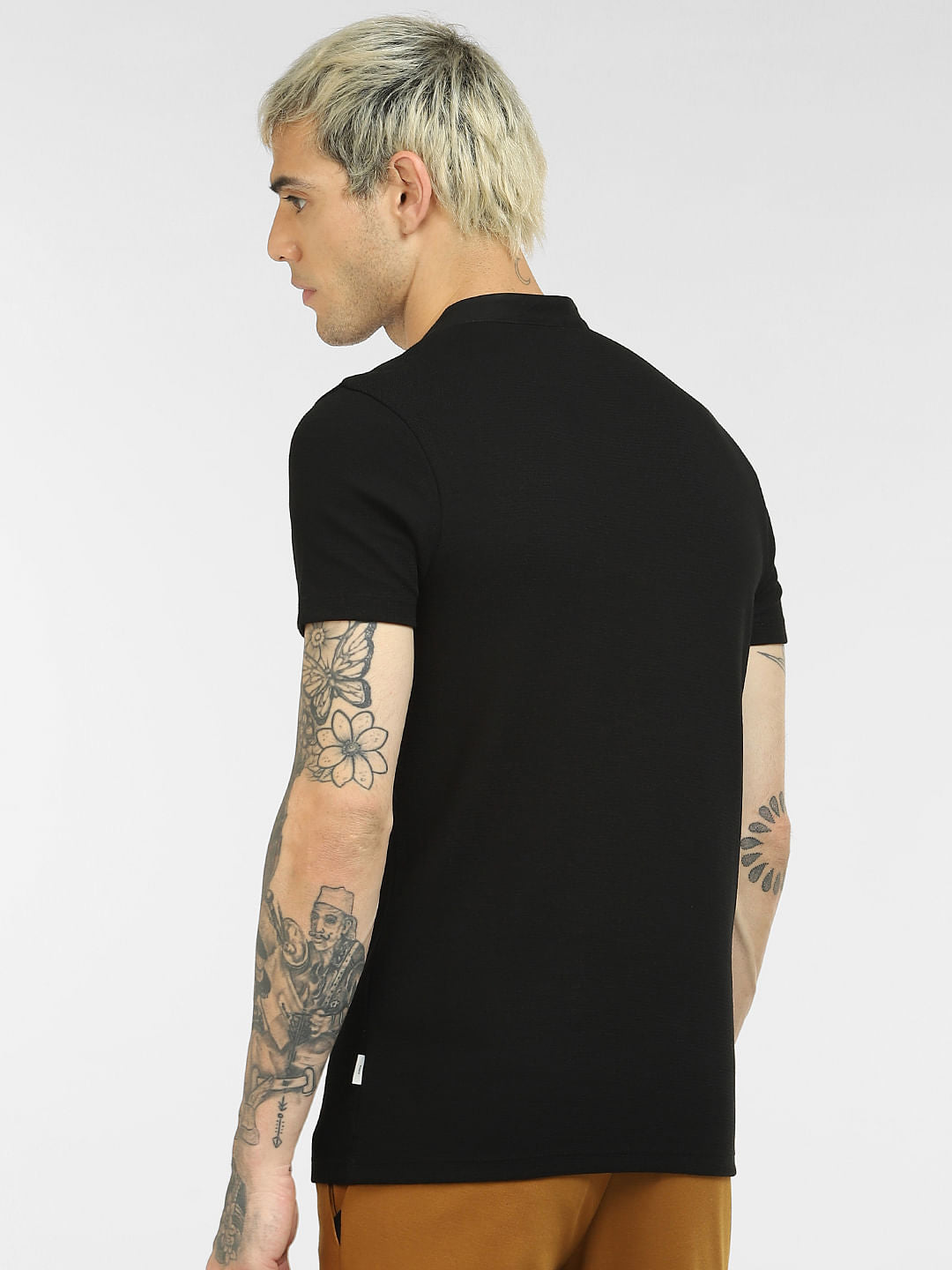 Black Henley Neck T-shirt