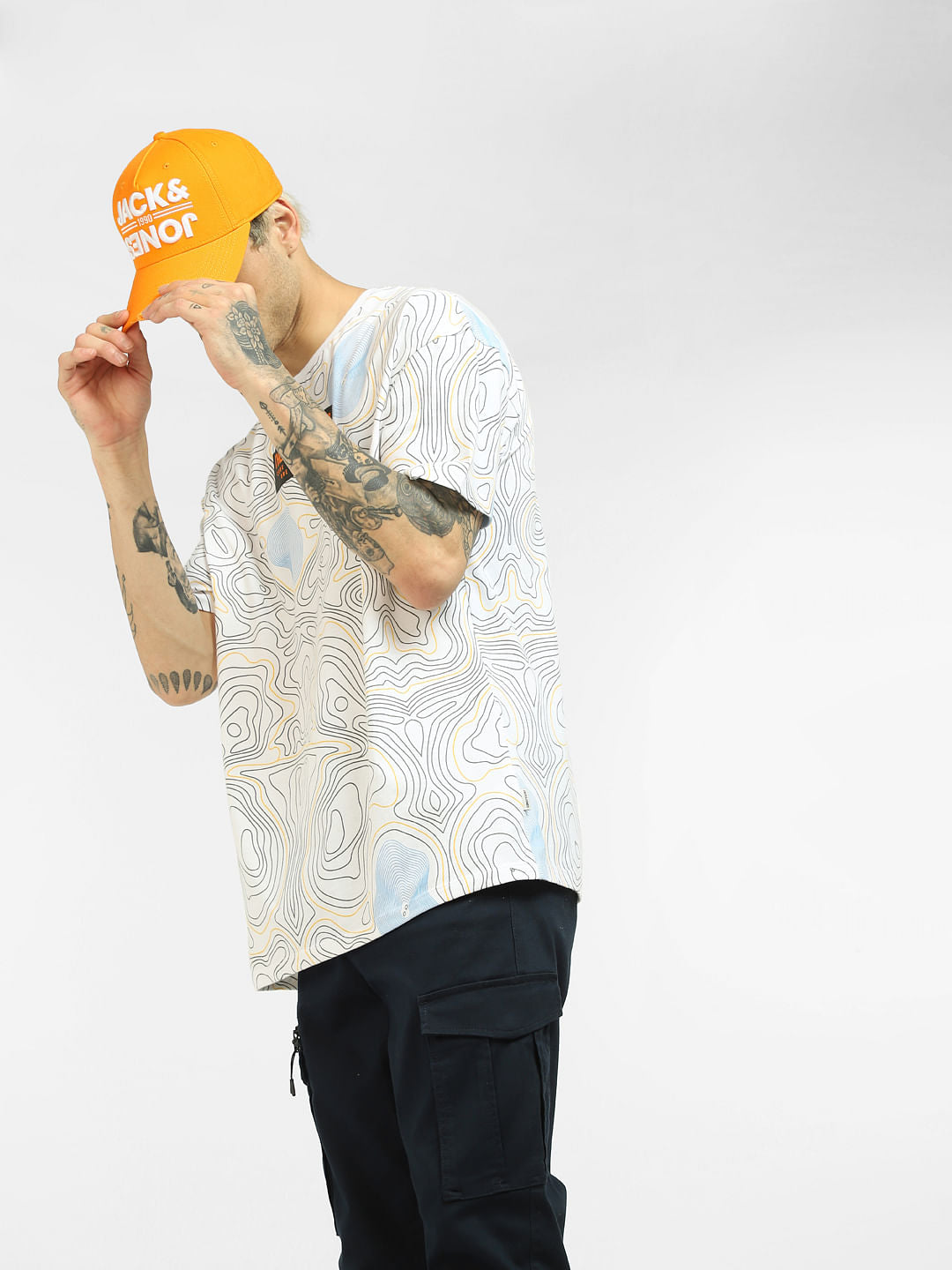White Printed Crew Neck T-shirt - S