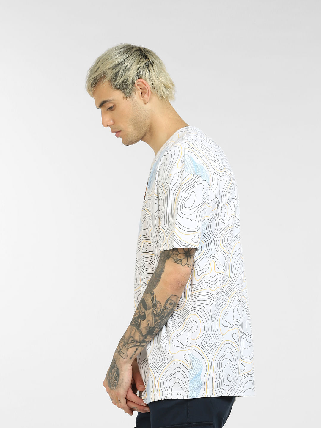 White Printed Crew Neck T-shirt