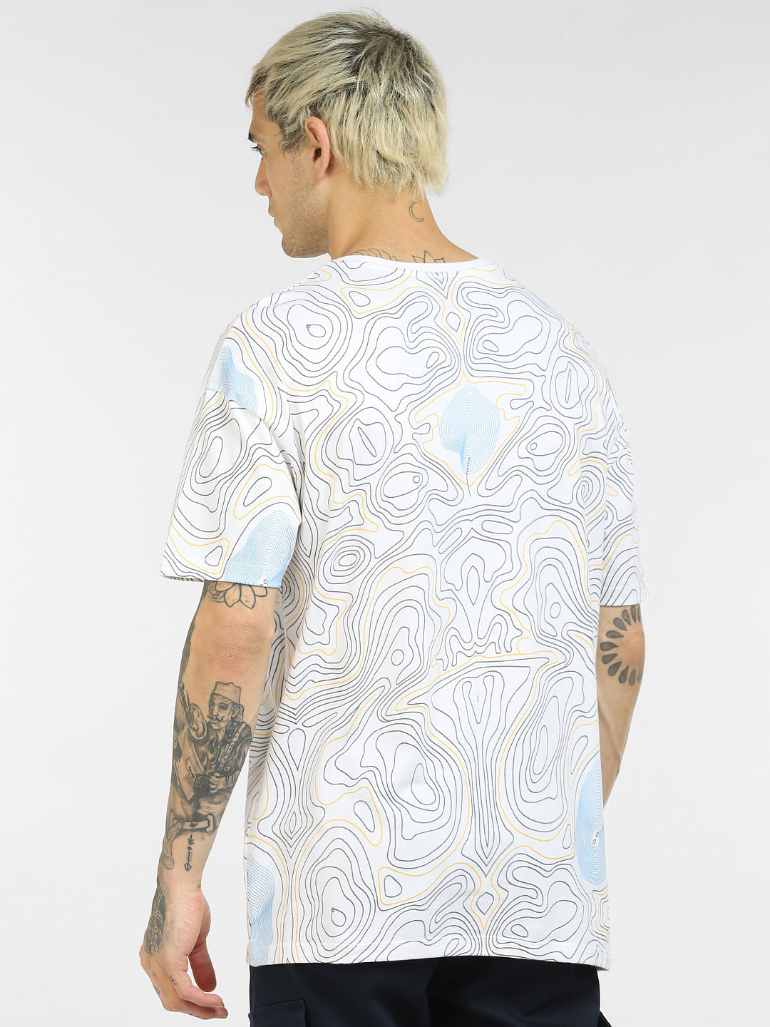 White Printed Crew Neck T-shirt