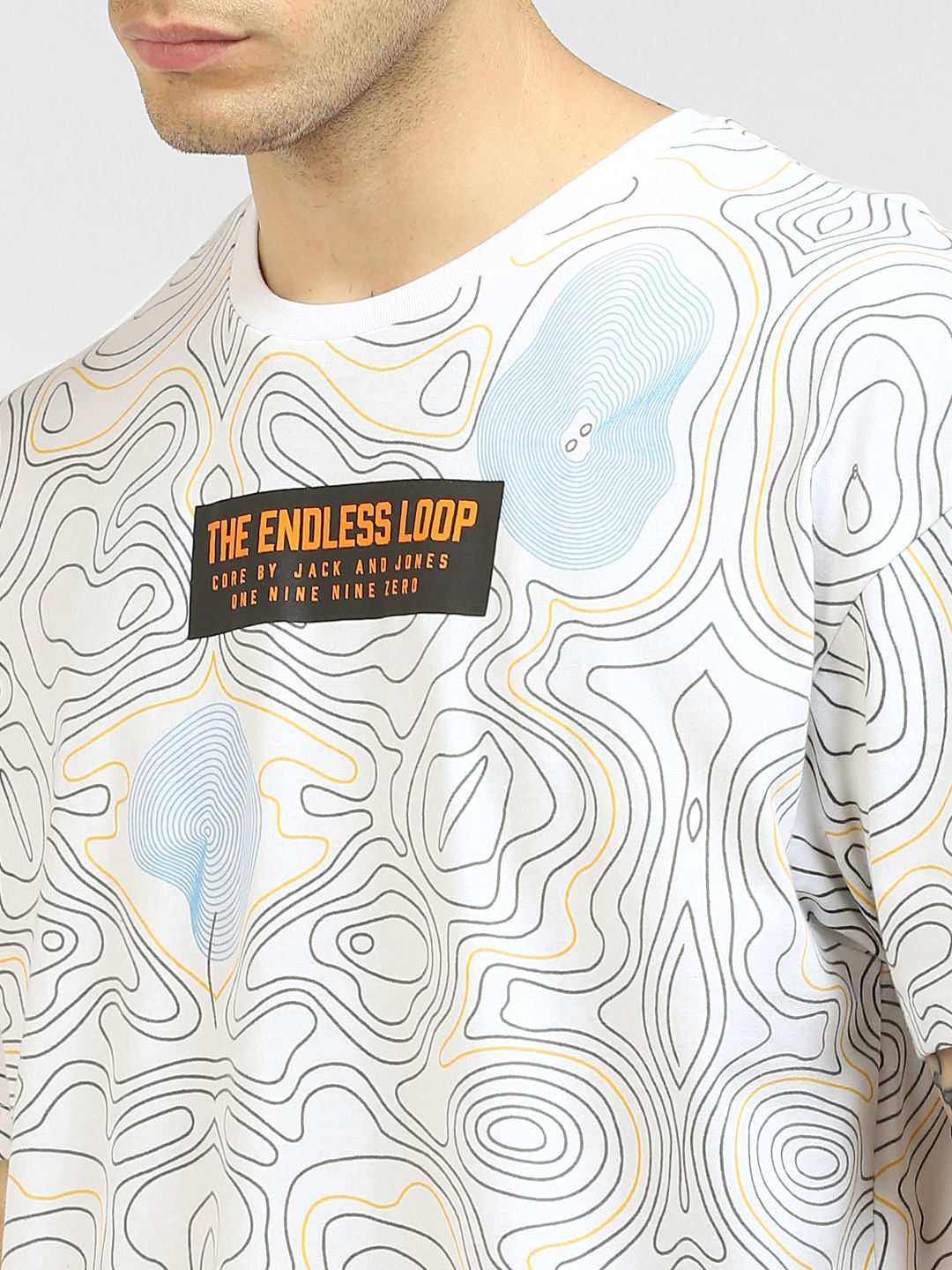 White Printed Crew Neck T-shirt