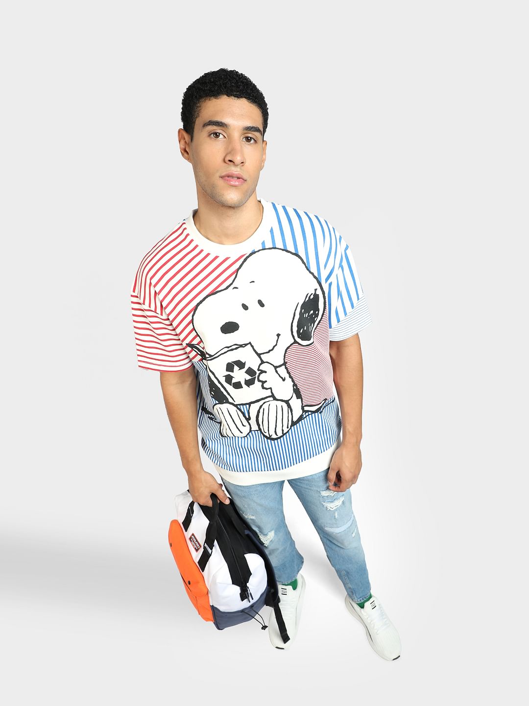 X PEANUTS White Graphic Print T-shirt - S