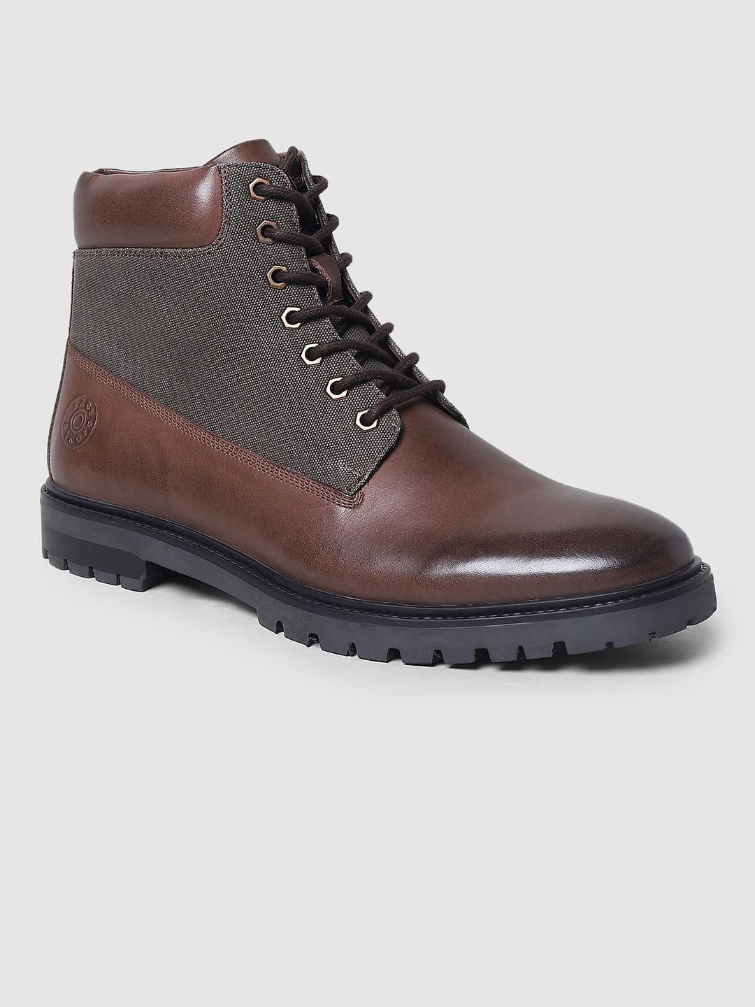 Brown Vintage Leather Mid-top Boots
