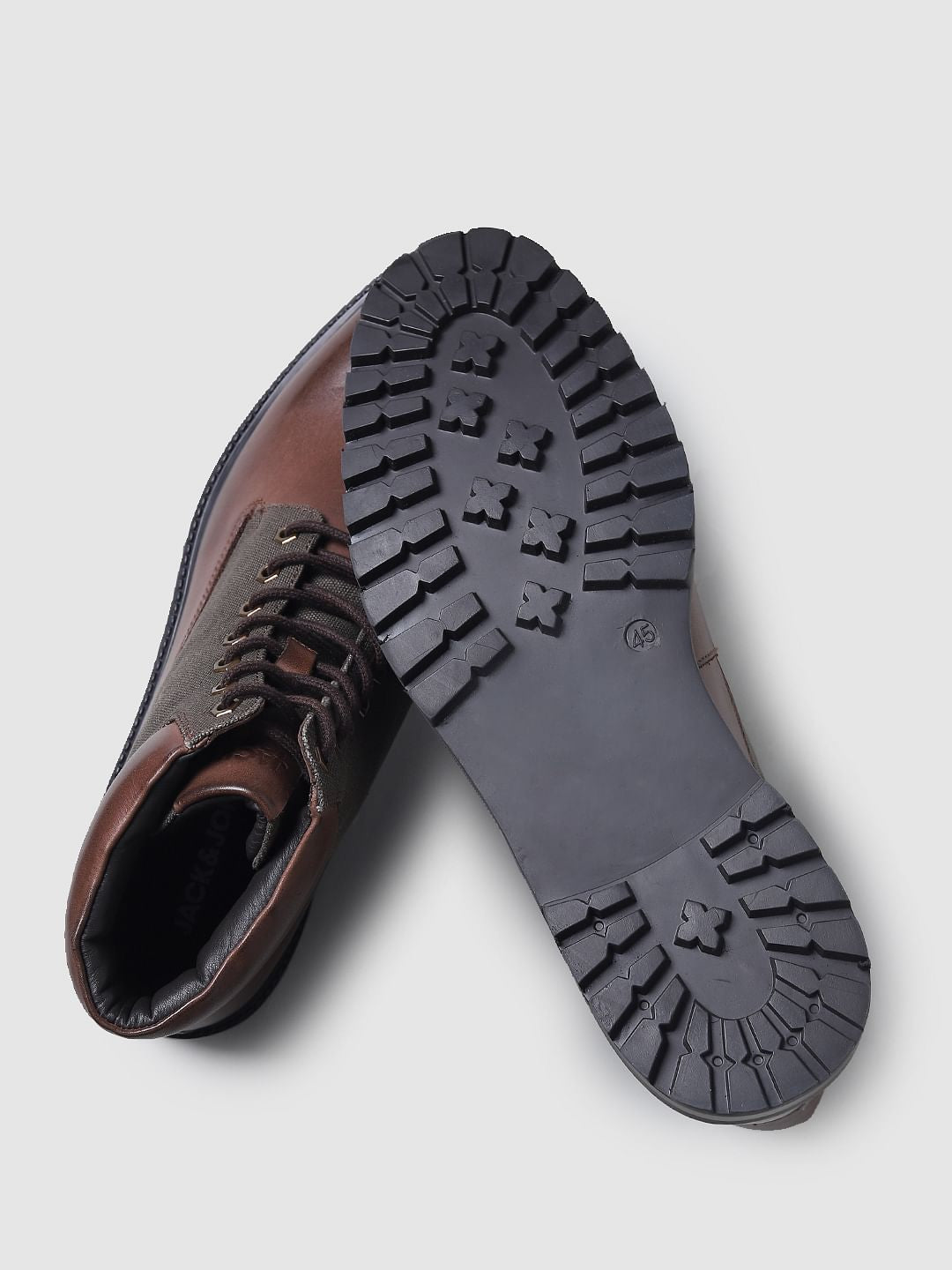 Brown Vintage Leather Mid-top Boots