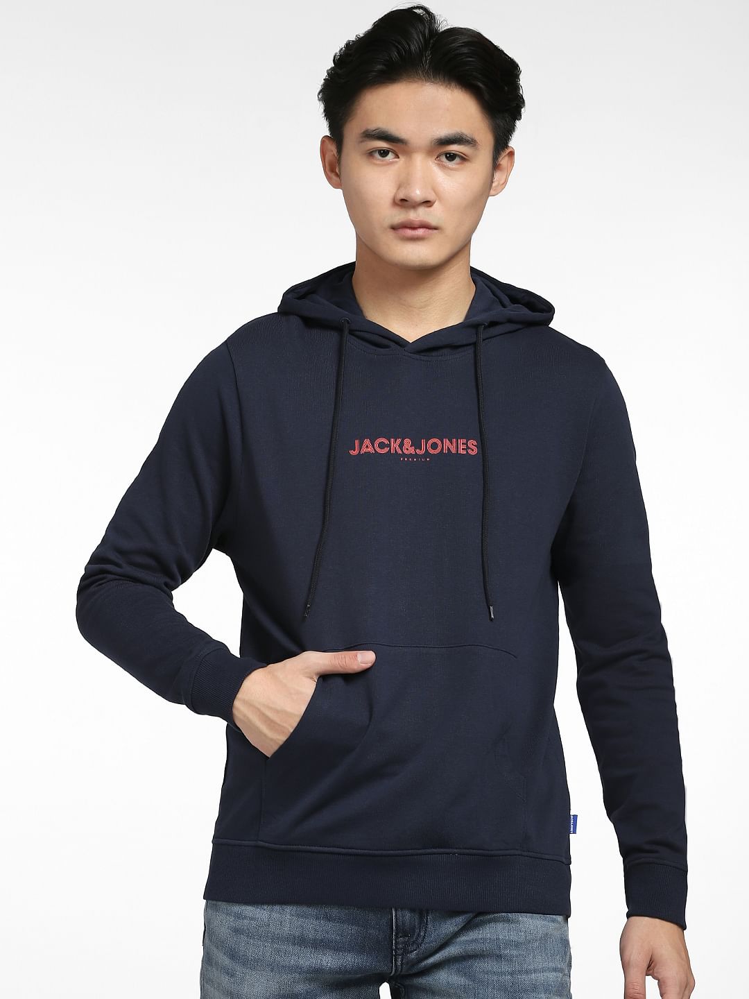 Navy Blue Hooded Sweatshirt