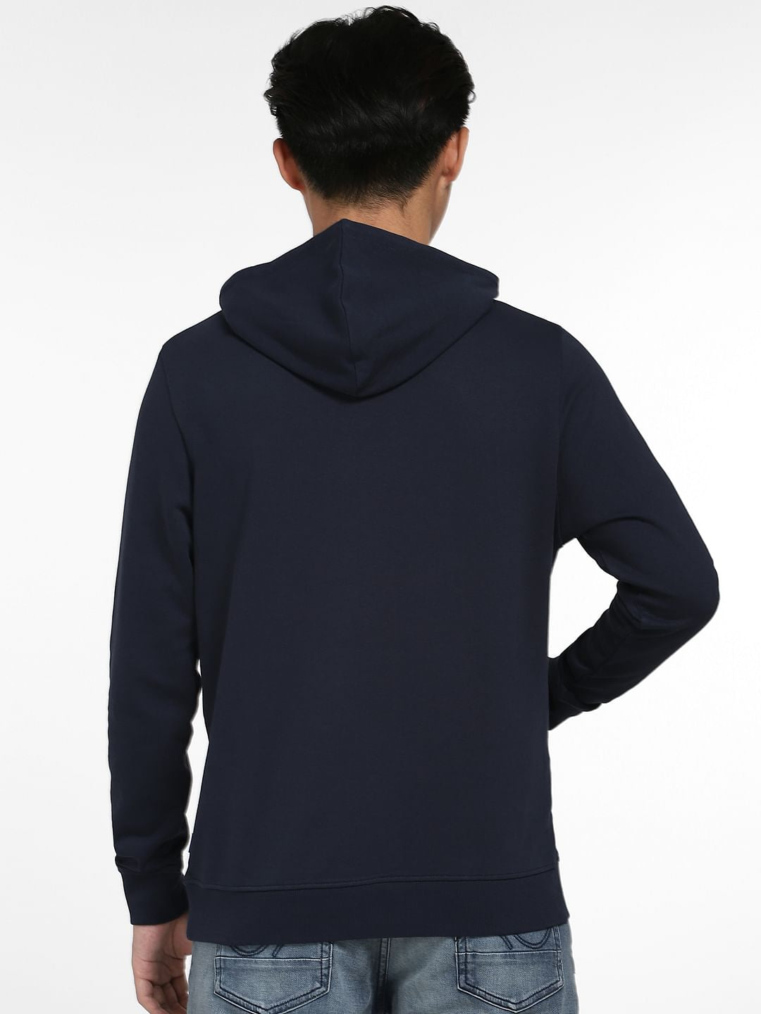 Navy Blue Hooded Sweatshirt