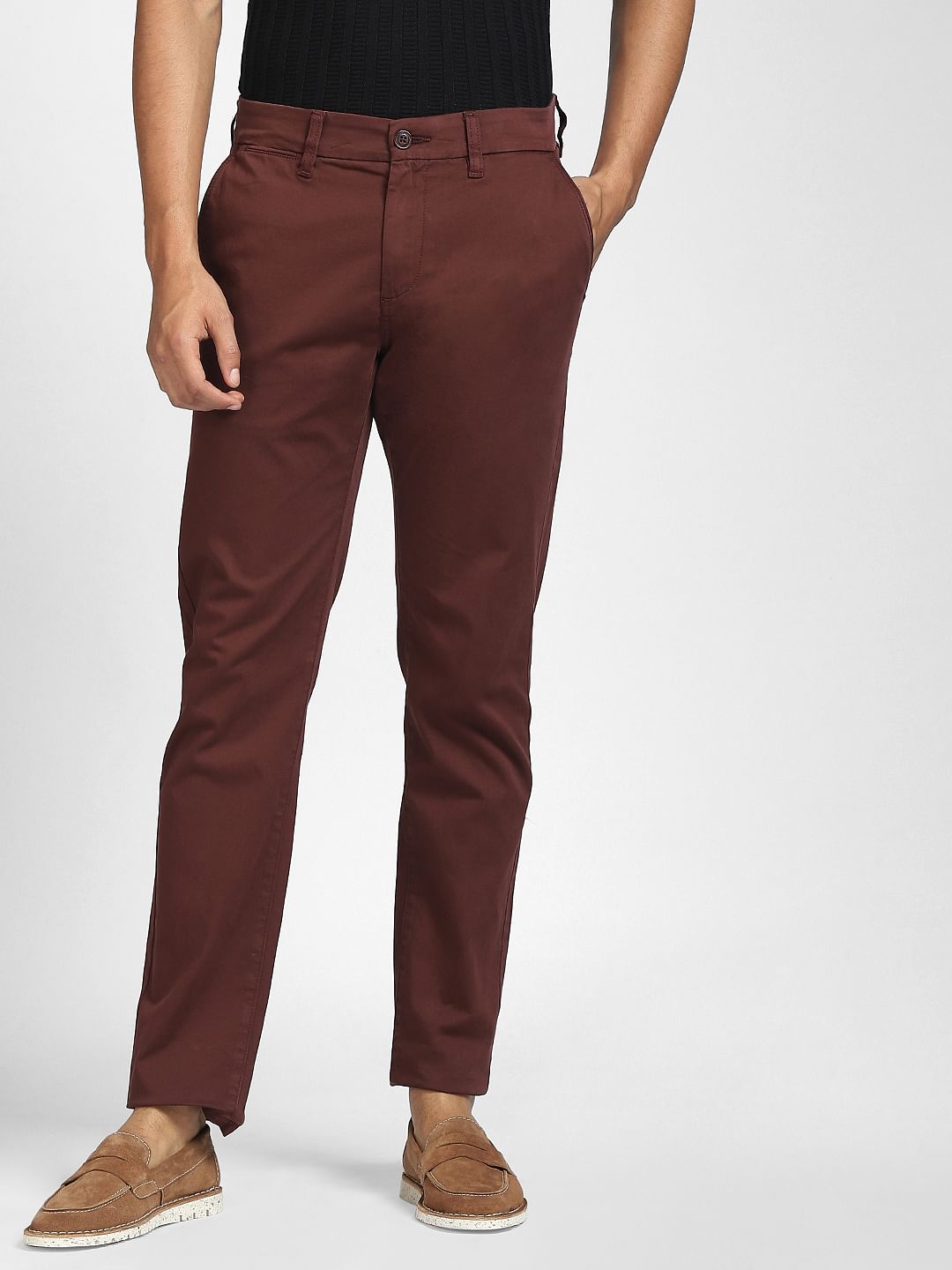 Maroon Slim Fit Pants