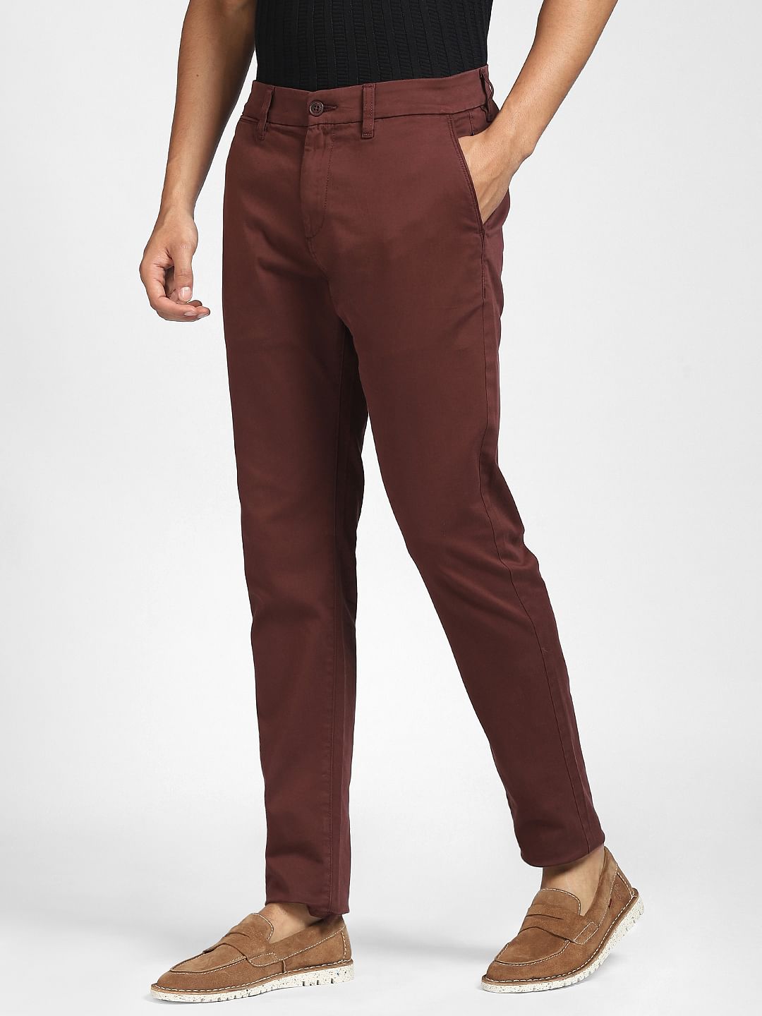 Maroon Slim Fit Pants