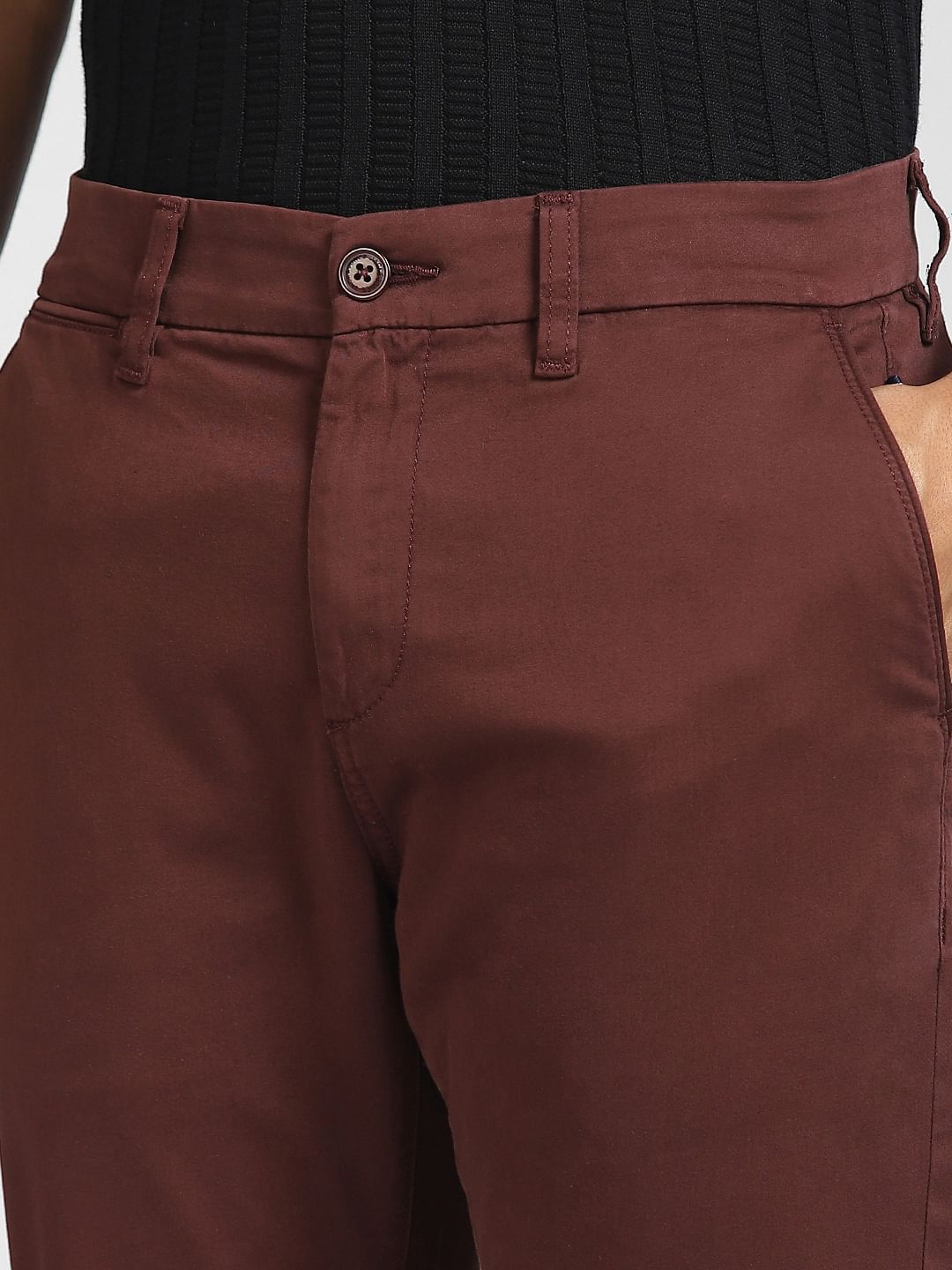 Maroon Slim Fit Pants