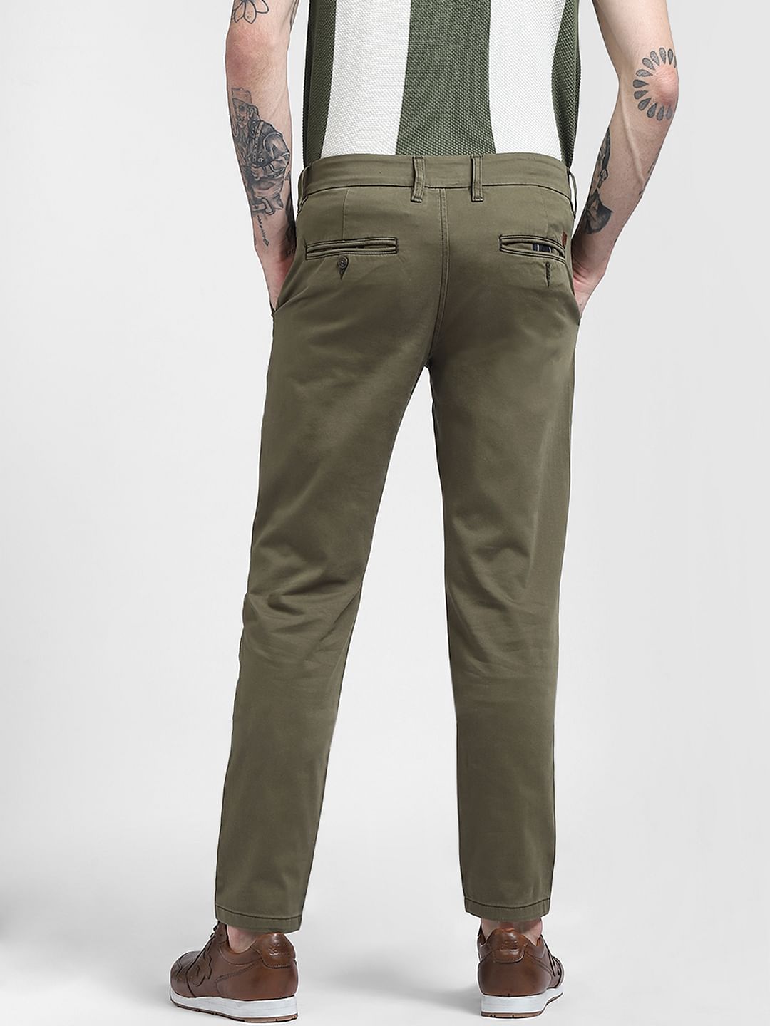 Green Mid Rise Pants