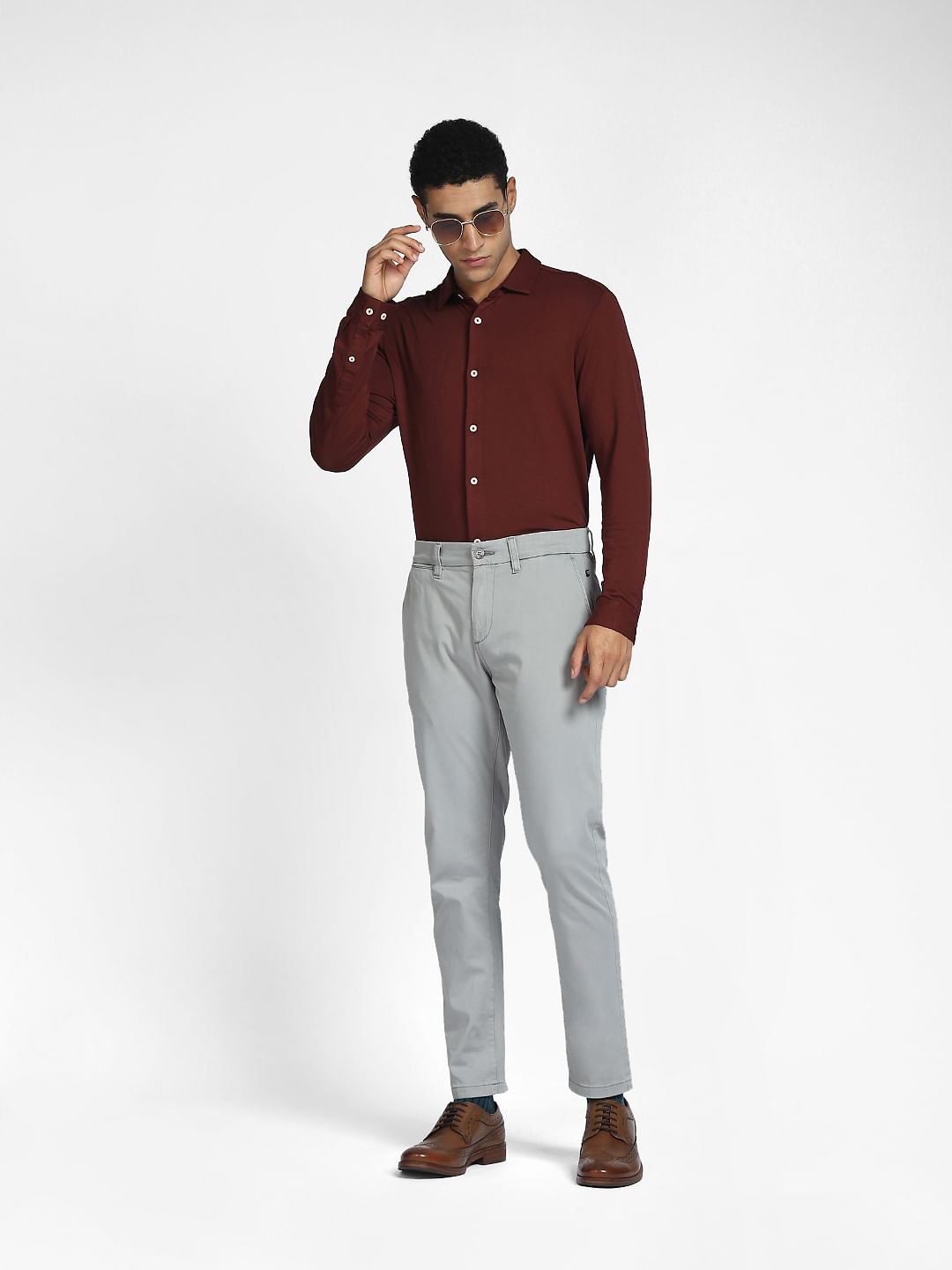 Grey Slim Fit Pants - 28/30