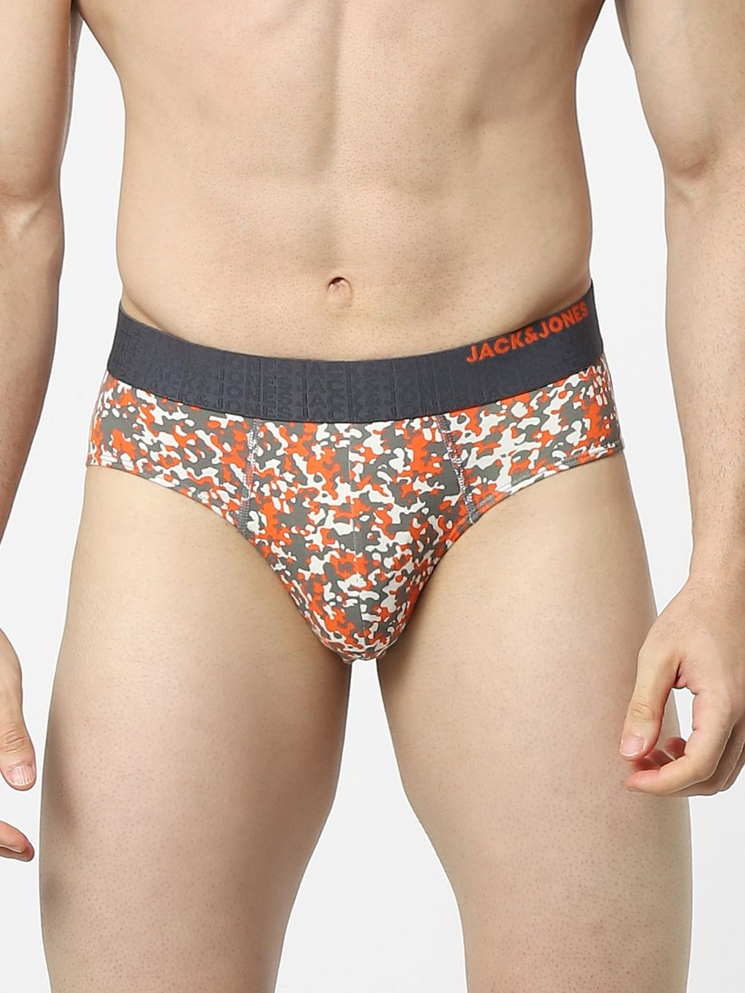 Grey Camo Print Briefs - S