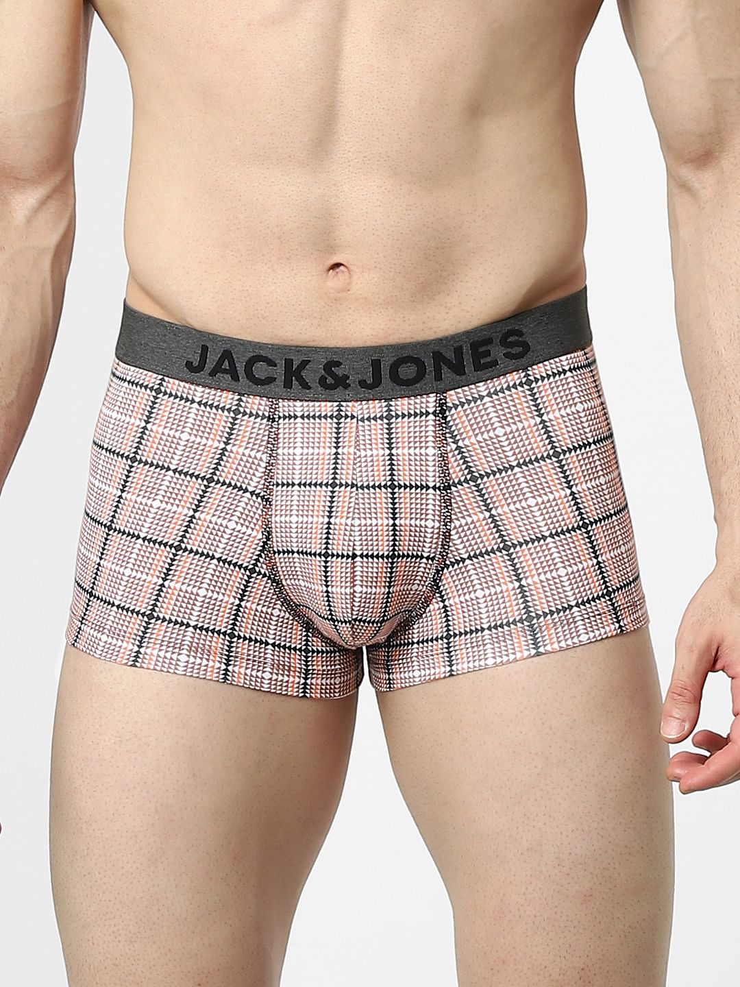Black Check Print Trunks