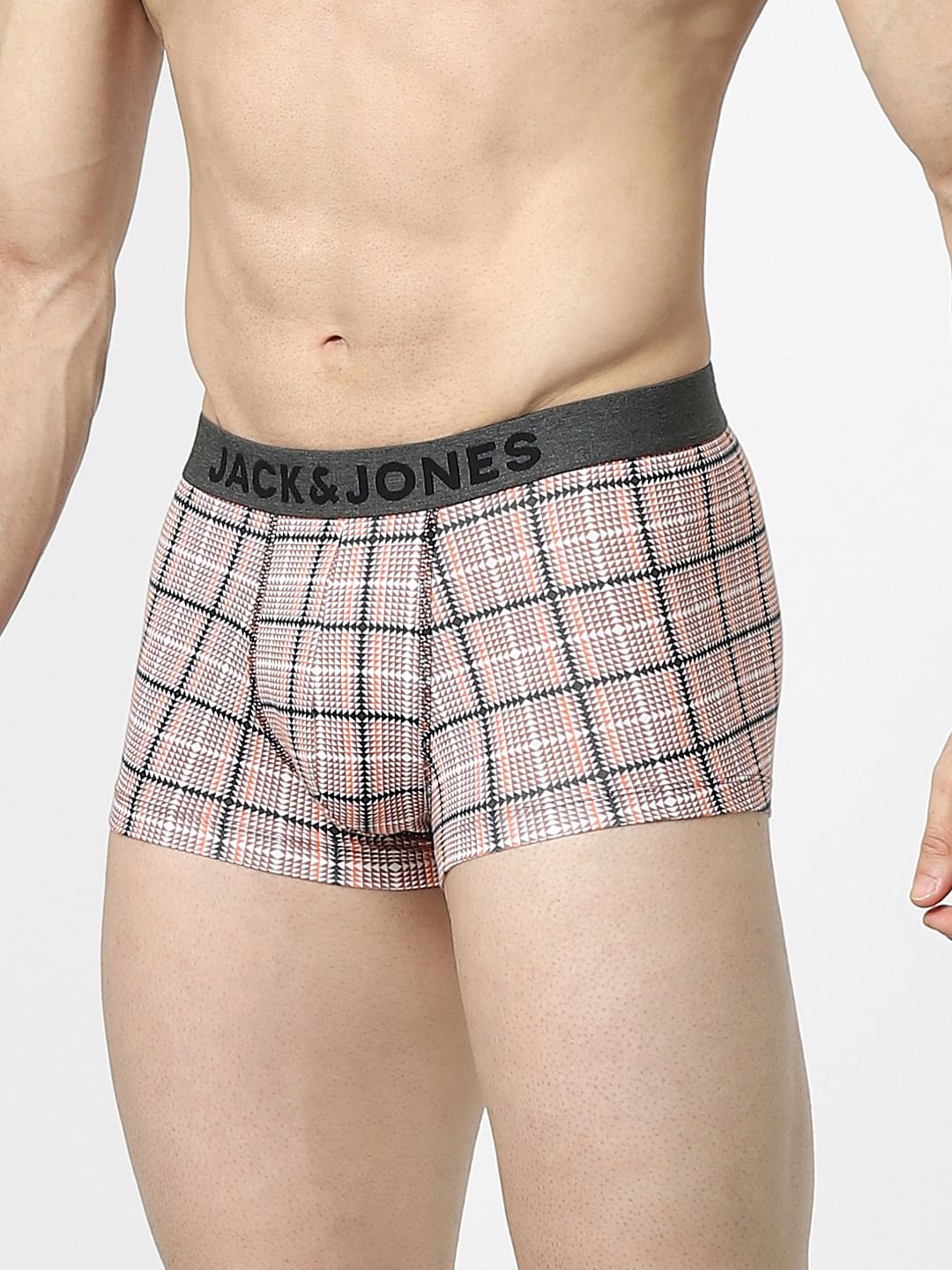 Black Check Print Trunks