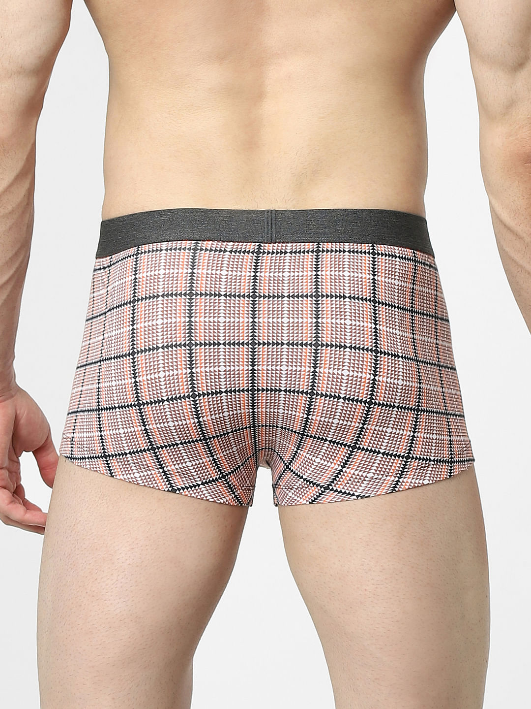 Black Check Print Trunks