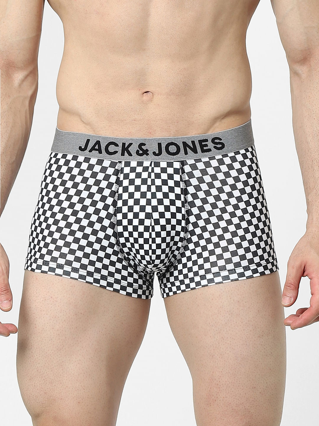 White Chess Board Print Trunks