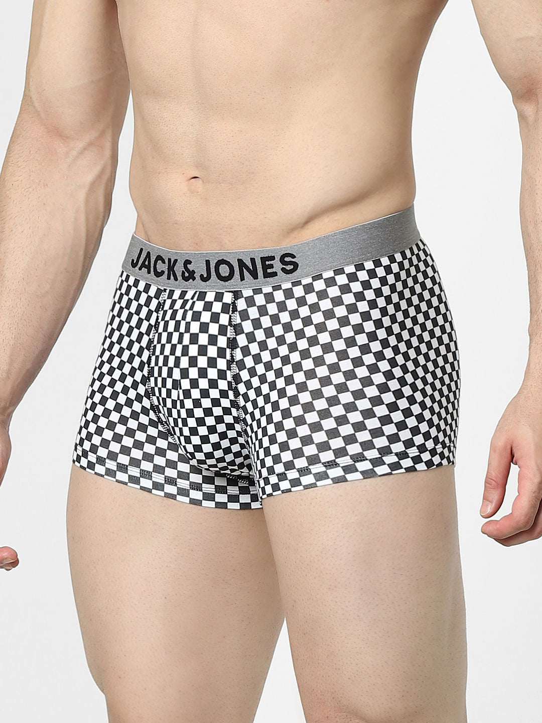 White Chess Board Print Trunks