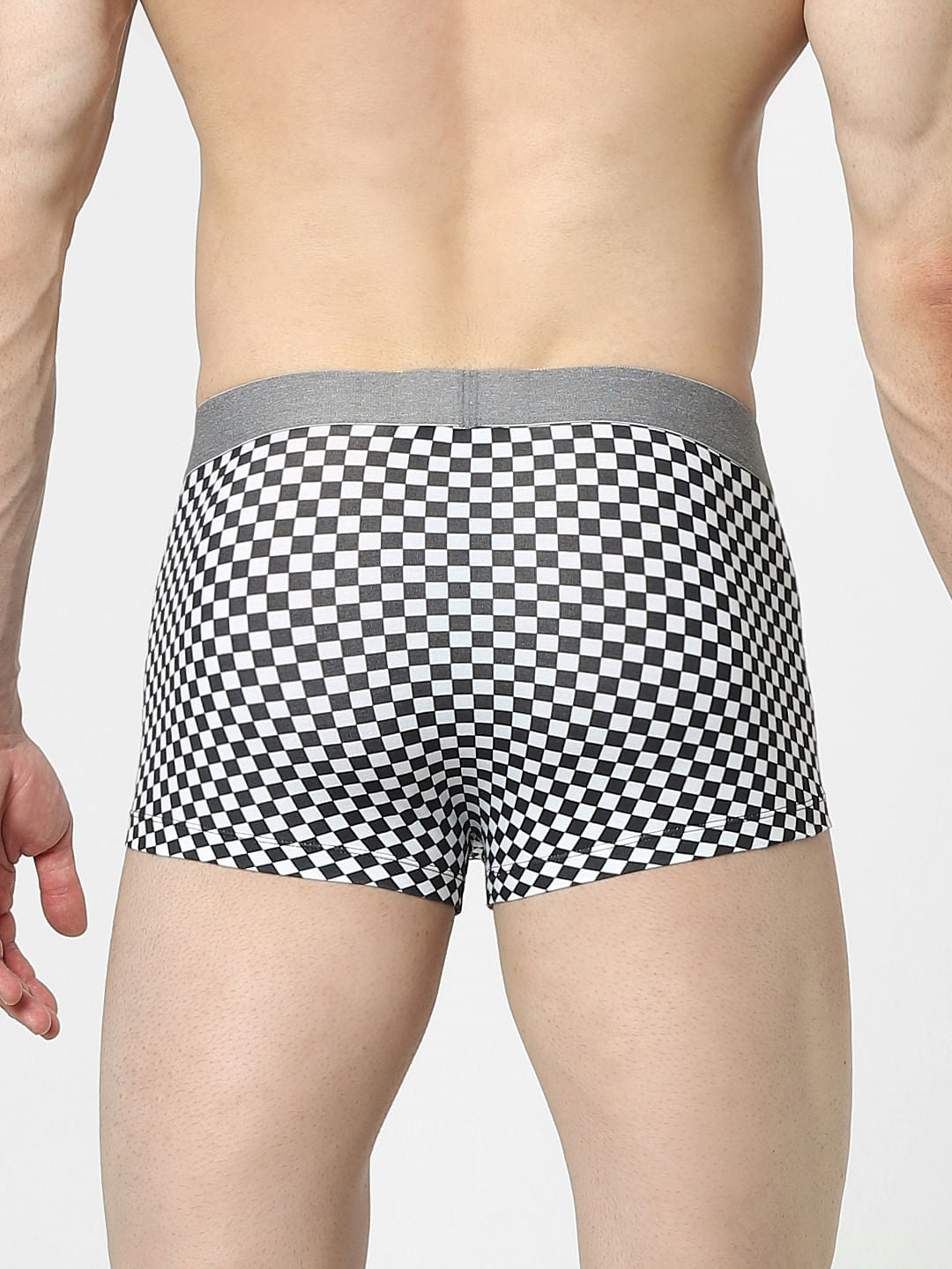 White Chess Board Print Trunks