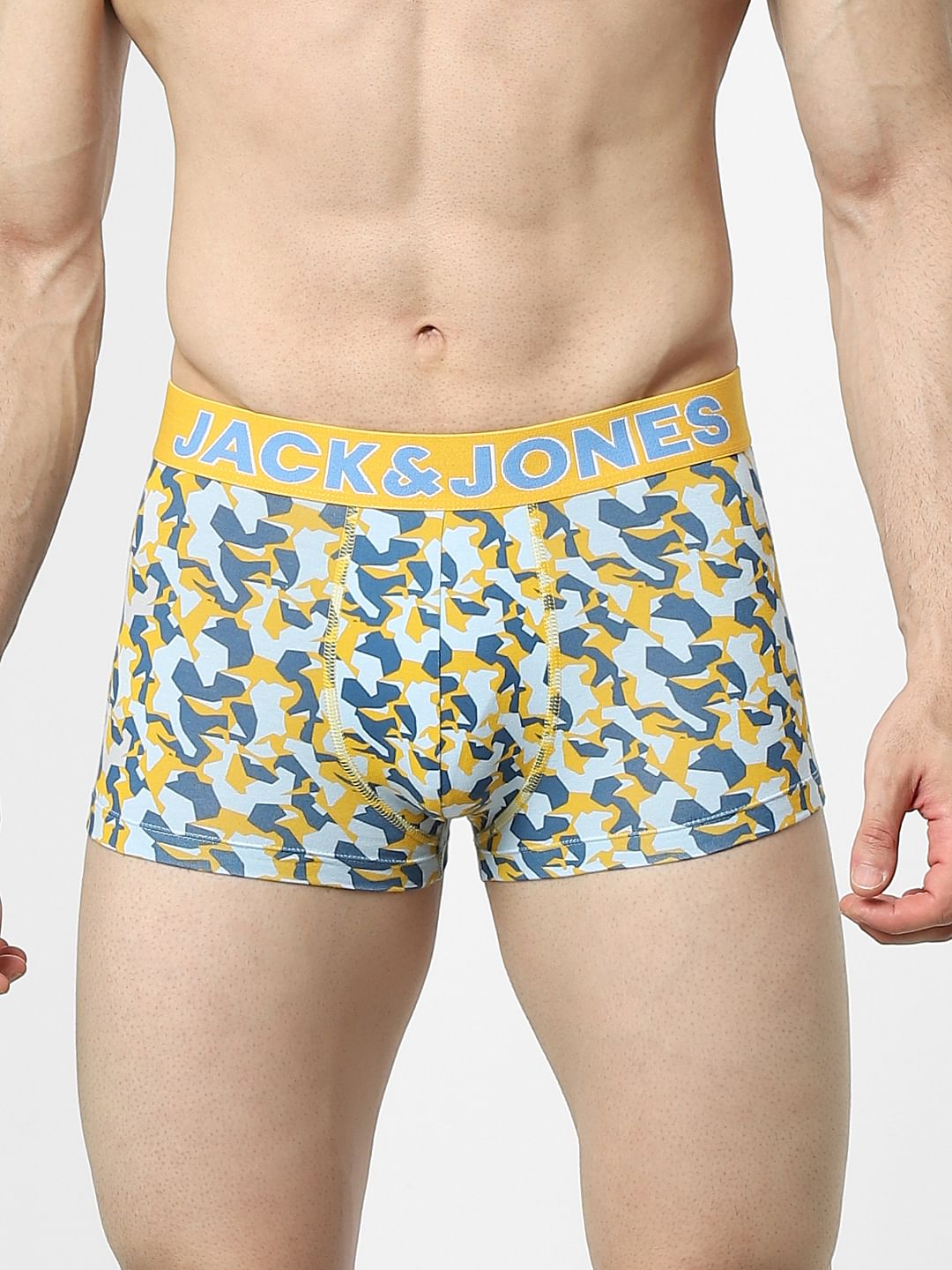 Blue Abstract Print Trunks - S